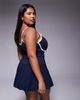 4505 4505 Curve active tank top with inner bra and piping in navy - 2