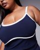 4505 4505 Curve active tank top with inner bra and piping in navy - 3