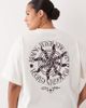 4505 4505 Curve heavyweight cotton oversized t-shirt with sun back print in vintage white - 1