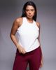 4505 4505 Curve Icon active racer back tank top with inner bra and removable padding in white - 2