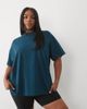 4505 4505 Curve Icon heavyweight cotton oversized t-shirt with quick dry finish in teal blue - 1