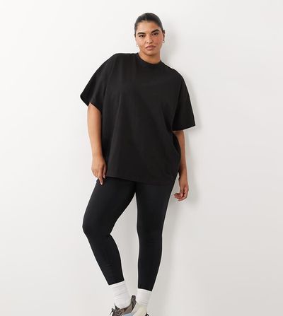 4505 4505 Curve Icon heavyweight cotton oversized t-shirt with quick dry finish in washed black