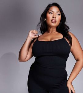 4505 4505 Curve Icon seamless rib knit yoga tank top with shelf bra in black