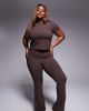 4505 4505 Curve Icon soft touch wrap waist slim kick yoga leggings in plum chocolate-Brown - 1
