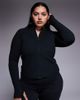 4505 4505 Curve Icon soft touch zip up performance long sleeve top in black - 1