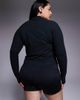 4505 4505 Curve Icon soft touch zip up performance long sleeve top in black - 4