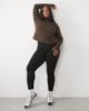 4505 4505 Curve Icon soft touch zip up studio long sleeve top in chocolate-Brown - 2