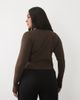 4505 4505 Curve Icon soft touch zip up studio long sleeve top in chocolate-Brown - 3