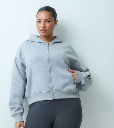 4505 4505 Curve performance sculpted boxy fit zip up hoodie in gray heather
