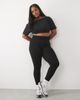 4505 4505 Curve quick dry cotton slub texture off the shoulder crop t-shirt in black - 2