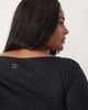 4505 4505 Curve quick dry cotton slub texture off the shoulder crop t-shirt in black - 4