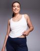 4505 4505 Curve smooth seamless v neck tank top with shelf bra in parchment-White - 1