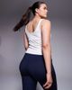 4505 4505 Curve smooth seamless v neck tank top with shelf bra in parchment-White - 3