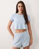 4505 4505 engineered performance waffle knit cropped running t-shirt with quick dry finish in ice blue - 1
