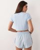 4505 4505 engineered performance waffle knit cropped running t-shirt with quick dry finish in ice blue - 4