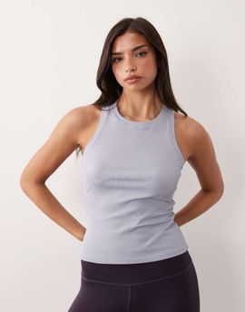 4505 4505 engineered rib knit gym tank top in dolphin blue