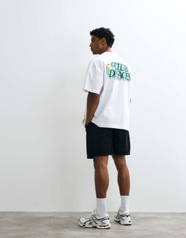 4505 4505 heavyweight cotton oversized T-shirt with chest print and quick dry finish in white