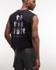 4505 4505 heavyweight quick dry cropped cotton tank with back graphic in washed black - 1