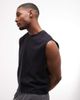 4505 4505 heavyweight quick dry cropped cotton tank with back graphic in washed black - 4