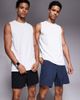 4505 4505 Icon 3 inch quick dry running shorts with back phone pocket 2 pack in black and navy-Multi - 1