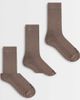 4505 4505 Icon 3 pack non slip grip Pilates crew socks in fawn-Brown - 1
