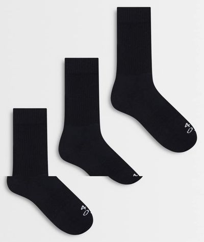 4505 4505 Icon 3 pack quick dry cotton sport crew socks in-Black