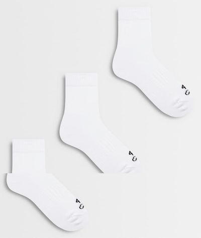 4505 4505 Icon 3 pack quick dry cotton sport crew socks in-WHITE