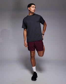 4505 4505 Icon 5 inch quick dry training shorts with zip pockets in dark burgundy-Red