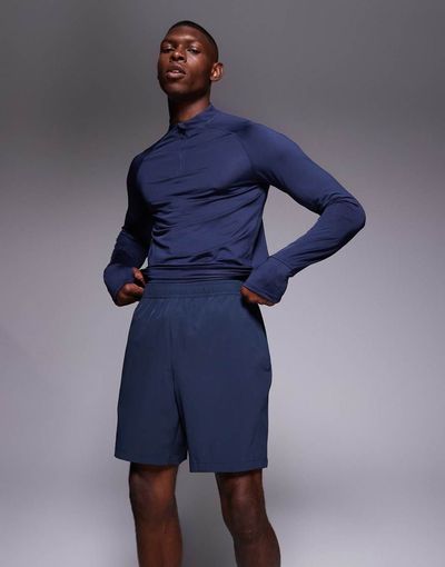4505 4505 Icon 7 inch quick dry training shorts with zip pockets in deep navy