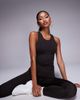 4505 4505 Icon active racer back tank top with inner bra and removable padding in dark chocolate-Brown - 1