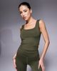 4505 4505 Icon active slightly cropped tank top in khaki-Green - 1