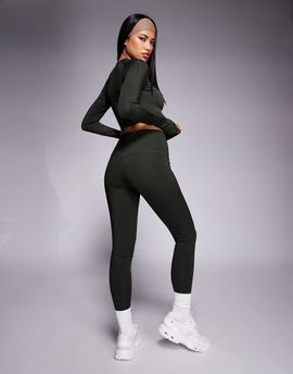 4505 4505 Icon bum sculpt gym leggings with inner pocket in dark khaki-Green