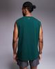 4505 4505 Icon cotton oversized pump training tank top with quick dry finish in pine green - 3
