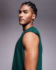 4505 4505 Icon cotton oversized pump training tank top with quick dry finish in pine green - 4