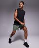 4505 4505 Icon cotton oversized pump training tank top with quick dry finish in washed brown-Black - 2