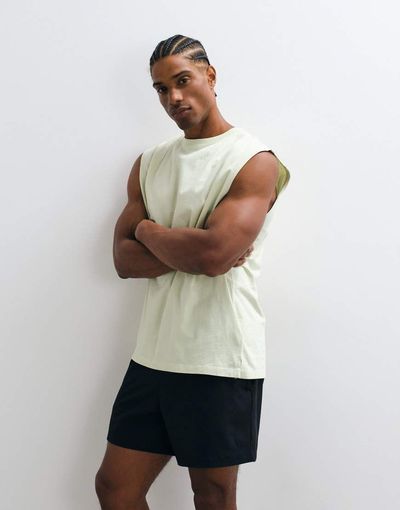 4505 4505 Icon cotton oversized pump training tank with quick dry finish in pistachio-Green