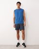 4505 4505 Icon cotton oversized pump training tank with quick dry finish in washed blue - 4