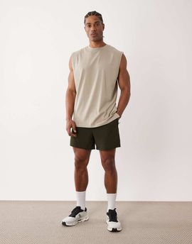 4505 4505 Icon cotton oversized pump training tank with quick dry finish in washed greige-Neutral