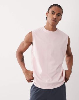 4505 4505 Icon cotton oversized pump training tank with quick dry finish in washed pink