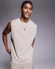 4505 4505 Icon cotton oversized pump training tank with quick dry finish in washed stone-Neutral - 1