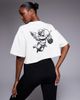 4505 4505 Icon cropped heavyweight cotton T-shirt with back print in vintage white - 1