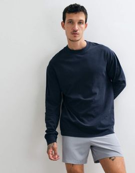 4505 4505 Icon heavyweight cotton oversized long sleeve t-shirt with quick dry finish in navy