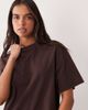 4505 4505 Icon heavyweight cotton oversized t-shirt with quick dry finish in chocolate-Brown - 1