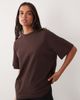 4505 4505 Icon heavyweight cotton oversized t-shirt with quick dry finish in chocolate-Brown - 3