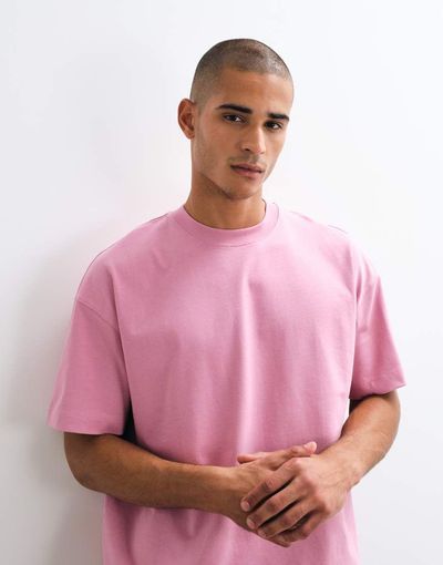 4505 4505 Icon heavyweight cotton oversized T-shirt with quick dry finish in pink wash