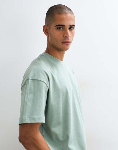 4505 4505 Icon heavyweight cotton oversized T-shirt with quick dry finish in sage wash-Green
