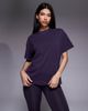 4505 4505 Icon heavyweight cotton oversized T-shirt with quick dry finish in washed heather-Purple - 1