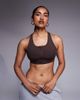 4505 4505 Icon high support active sports bra with removable padding in French roast-Brown - 1