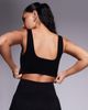 4505 4505 Icon mid impact seamless rib knit sports bra with square neck in black - 2