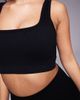 4505 4505 Icon mid impact seamless rib knit sports bra with square neck in black - 3
